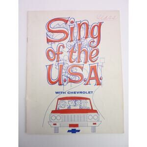 Vintage Sing of the U.S.A. USA with Chevrolet Song Book Advertisement 1964